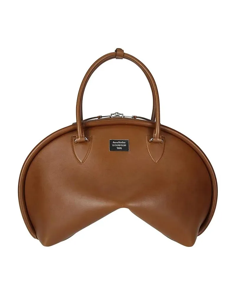 Acne Studios Crossbody Bags Curved Brown Handbag With Double Slider Zip braun Braun