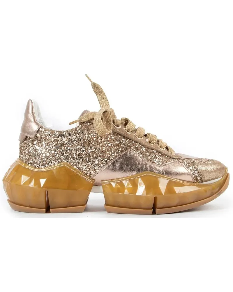 Jimmy Choo Low-Top Sneaker  Diamond Glittered Sneakers goldfarben Gold