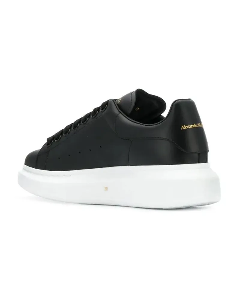 Alexander McQueen Low-Top Sneaker Black Oversized Leather Sneakers schwarz Schwarz