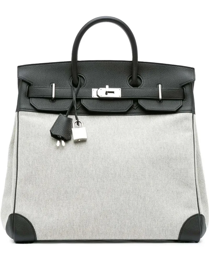 Hermès Crossbody Bags 2023 Toile Criss and Evercolor HAC Birkin 40 grau Grau