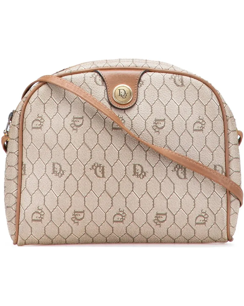 Dior Hobo Bags Honeycomb Coated Canvas Crossbody braun Braun