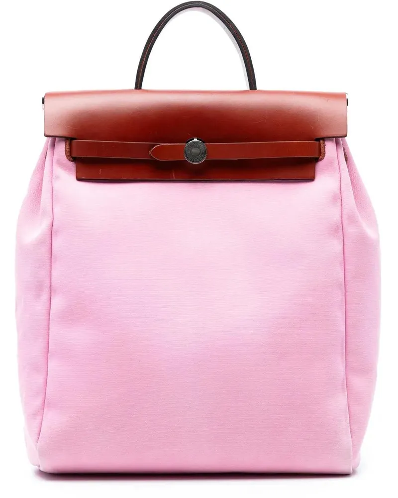 Hermès Rucksäcke Toile Herbag GM Backpack rosa Gold