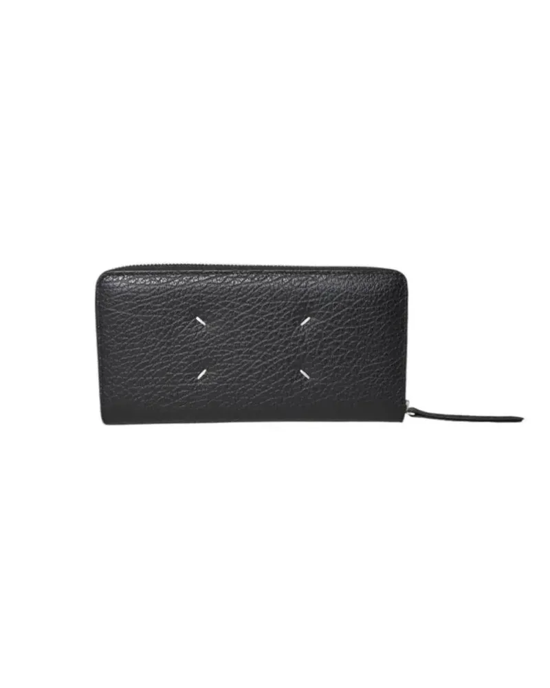 Maison Margiela Portemonnaie Continental Wallet In Soft Grained Calf Leather Wi schwarz Schwarz