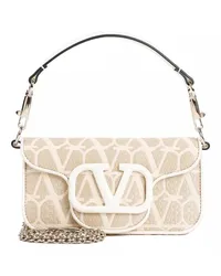 Valentino Garavani Shopper Locò Small Shoulder Bag Beige