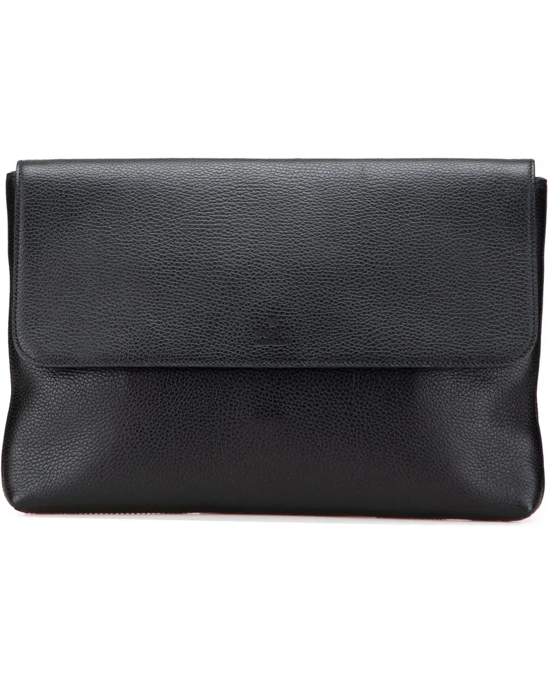 Gucci Clutches Pebbled Calfskin Portfolio Clutch schwarz Schwarz