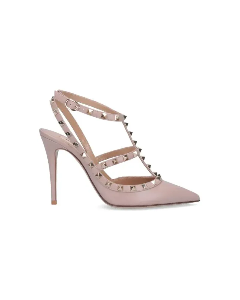 Valentino Garavani Hohe Schuhe Pointed-Toe High Heel Shoe With Pyramid Studs beige Beige