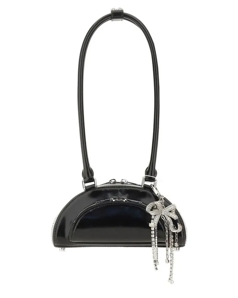 Self-Portrait Hobo Bags Mini Shoulder Bag With Glossy Finish schwarz Schwarz