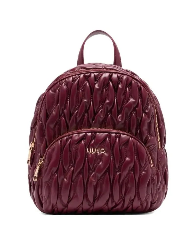 Liu Jo Rucksäcke Quilted Burgundy Red Backpack With Adjustable Stra rot Rot