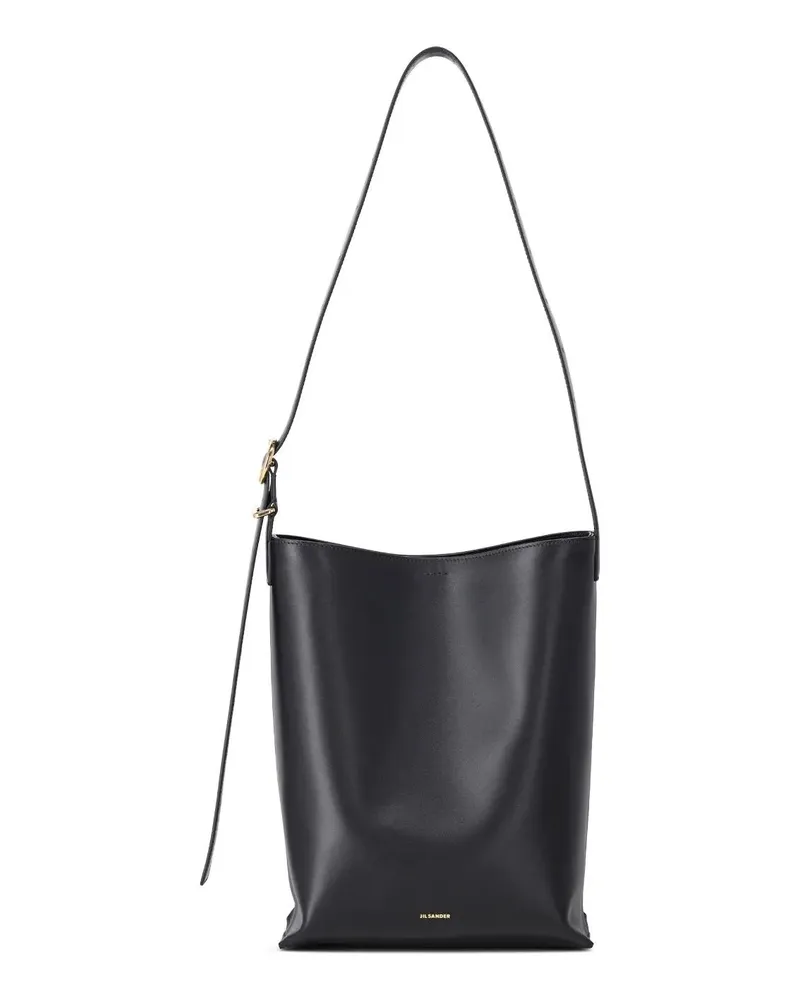 Jil Sander Crossbody Bags Tote Bag aus Leder schwarz Schwarz
