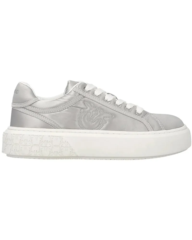Pinko Low-Top Sneaker Flat Shoes Satin Silver silberfarben 