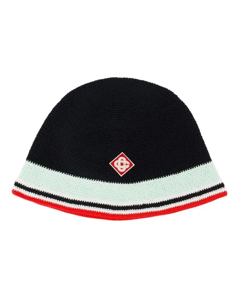 Casablanca Paris Caps & Mützen Crochet Bucket Hat - Cotton - Black schwarz Schwarz
