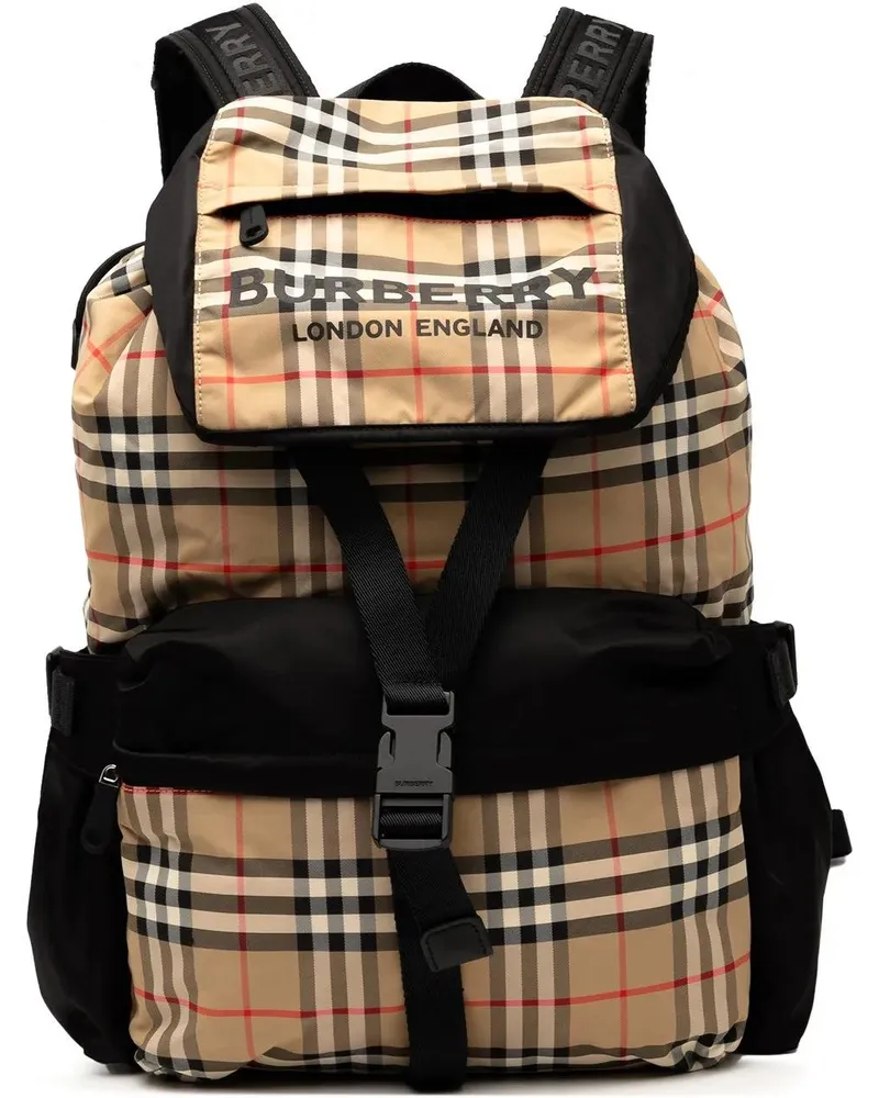 Burberry Rucksäcke House Check Nylon Logo Print Wilfin Backpack braun Braun