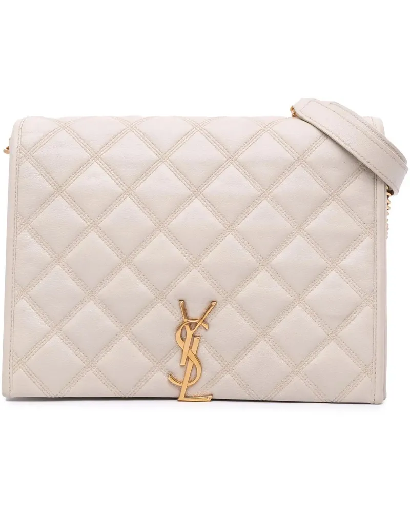 Saint Laurent Hobo Bags 2019 Small Quilted Lambskin Becky Chain Shoulder B weiß Weiß