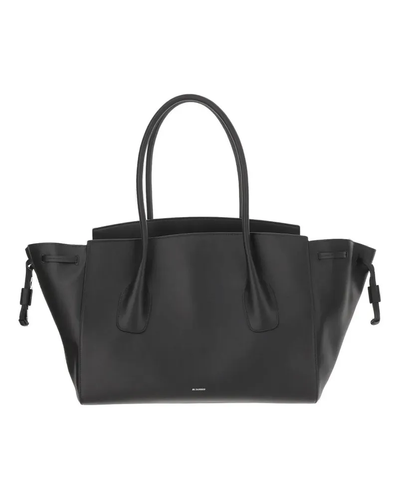 Jil Sander Shopper & Totes Structured Leather Shoulder Bag schwarz Schwarz