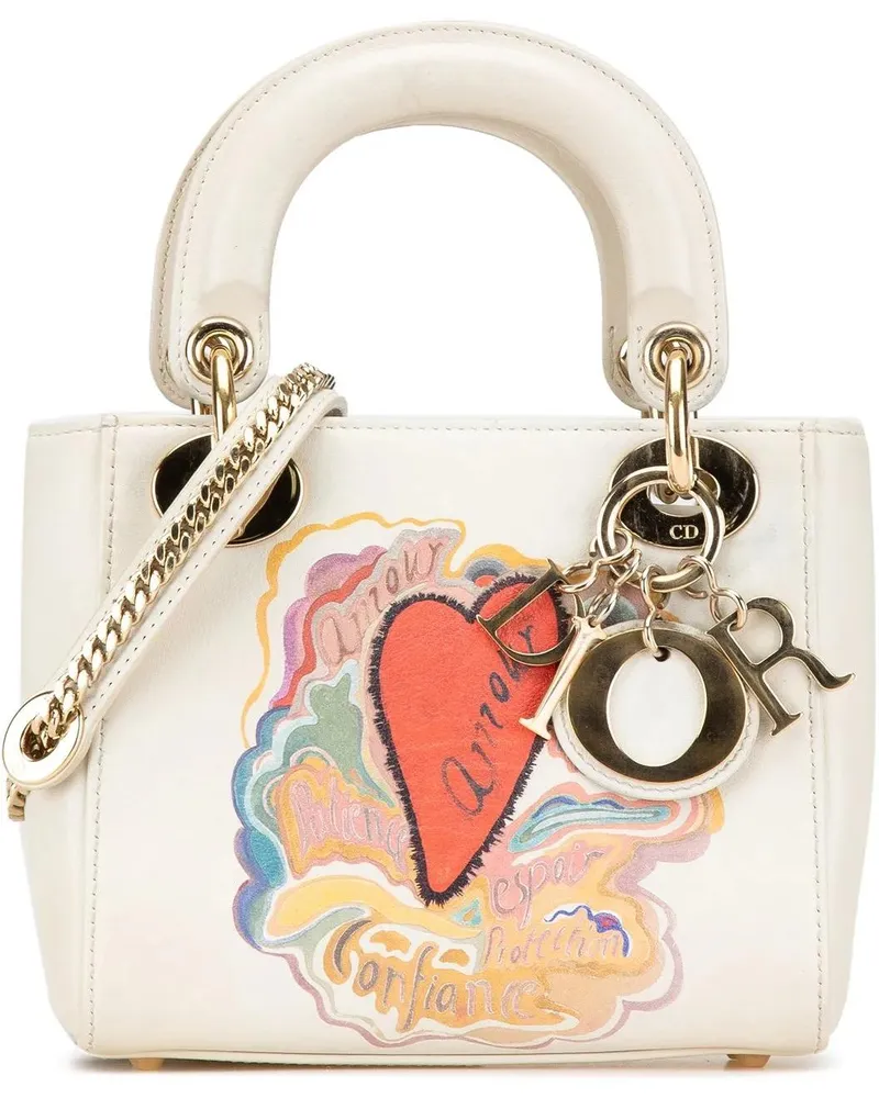 Dior Hobo Bags 2018 Niki De Saint Phalle Mini Calfskin Dioramour weiß Weiß