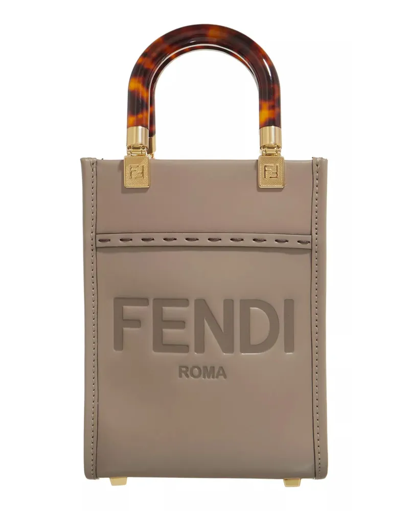 Fendi Tote Mini Sunshine Logo Shopper Taupe