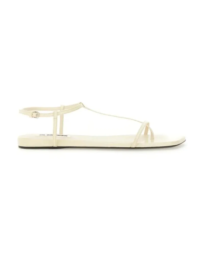 Jil Sander Sandalen Leather Sandals With Ankle Strap weiß Weiß