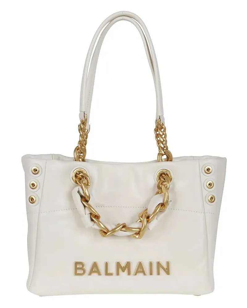 Balmain Shopper & Totes Smooth Leather Shopper Bag weiß Weiß