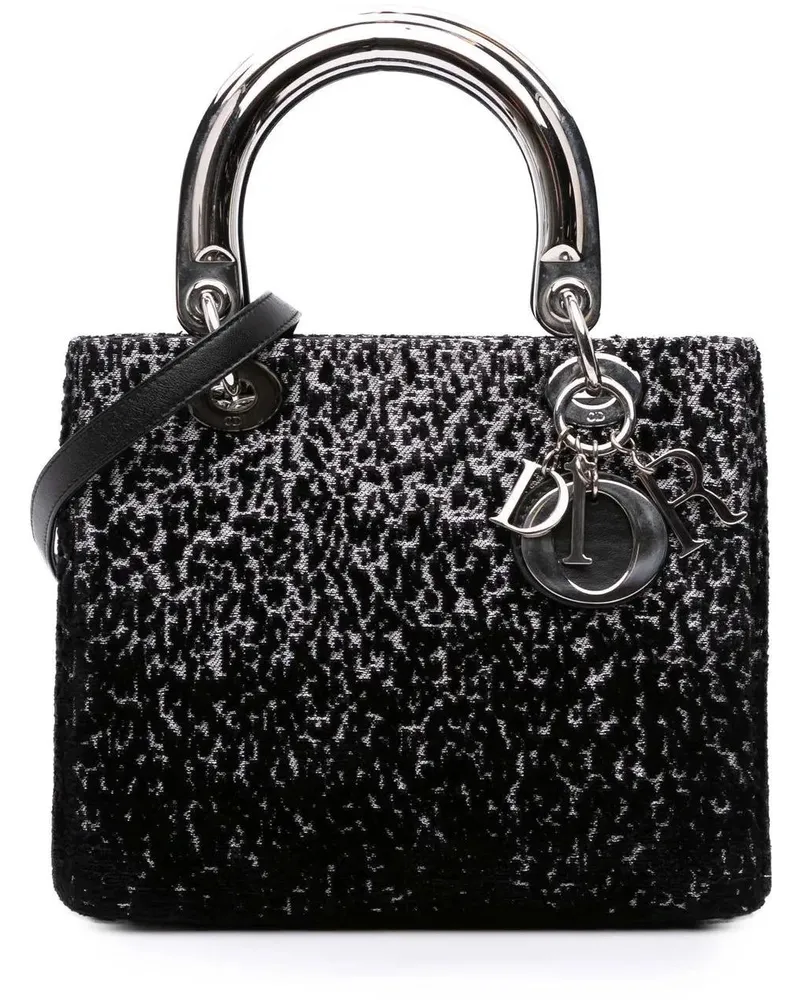 Dior Hobo Bags Medium Velvet and Canvas Lady D Lite schwarz Schwarz