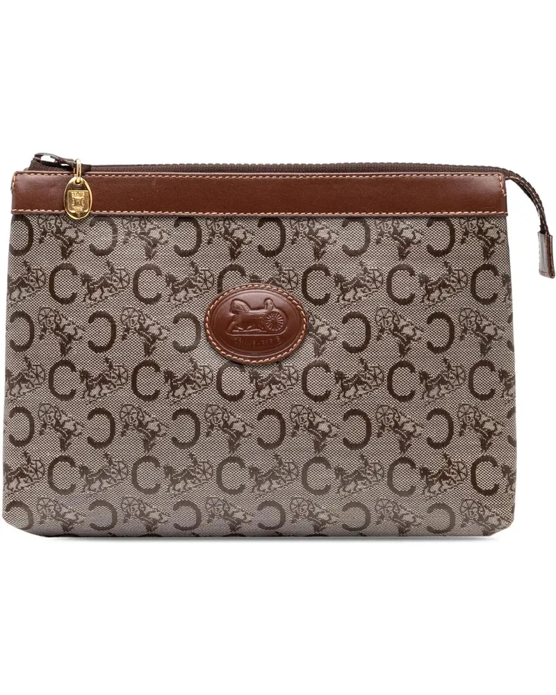 Celine Clutches C Carriage Coated Canvas Clutch braun Braun