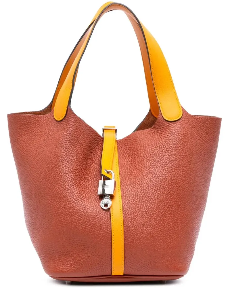 Hermès Crossbody Bags Bicolor Clemence Picotin Lock 22 braun Braun