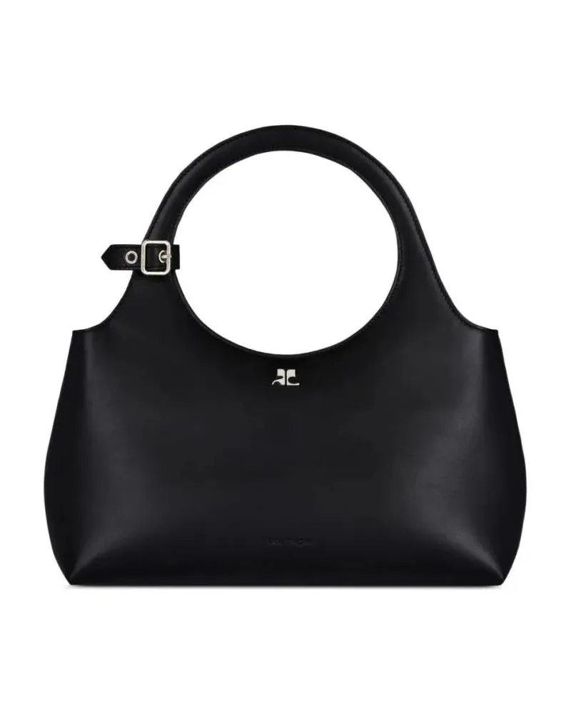 Courrèges Crossbody Bags Black Handbag With Concealed Zip And Versatile Str schwarz Schwarz