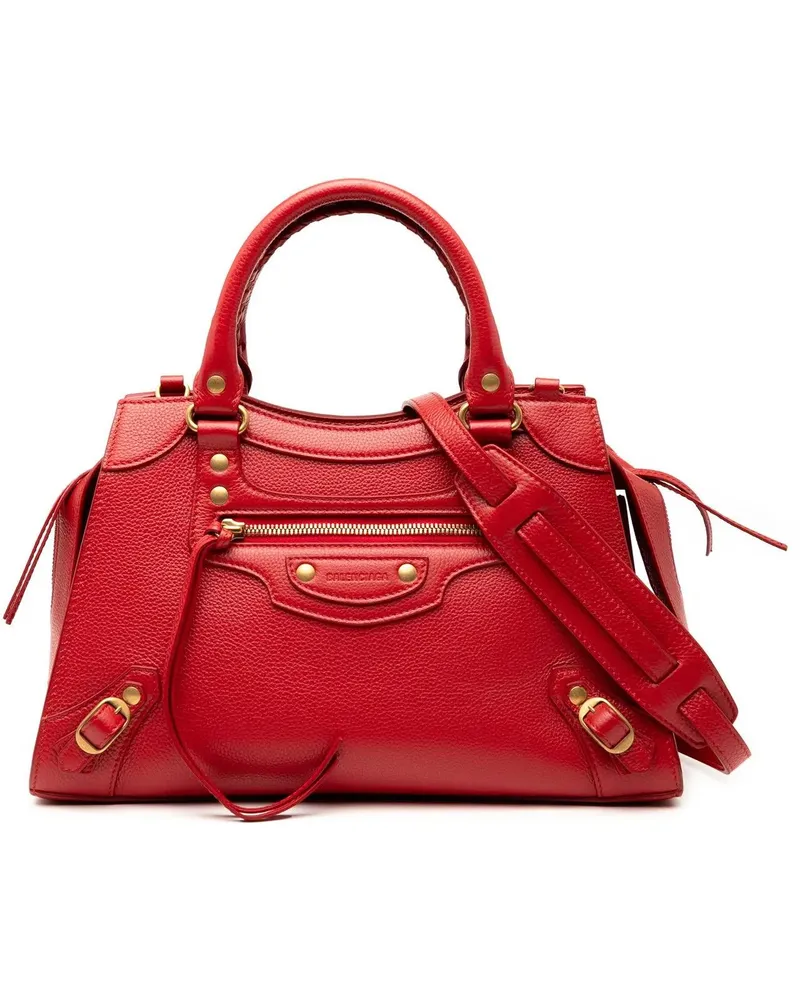 Balenciaga Hobo Bags Small Grained Calfskin Motocross Neo Classic City rot Rot