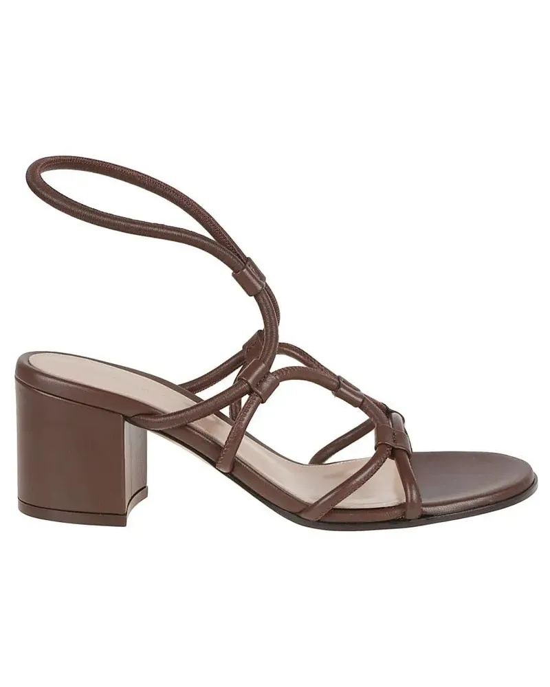 Gianvito Rossi Sandalen Leather Sandal With Intricate Straps braun Braun