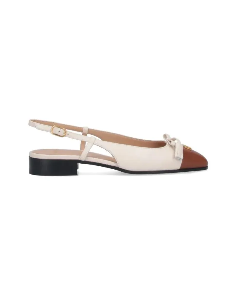 Valentino Garavani Valet Du Roi" Slingback Ballerinas White weiß Weiß