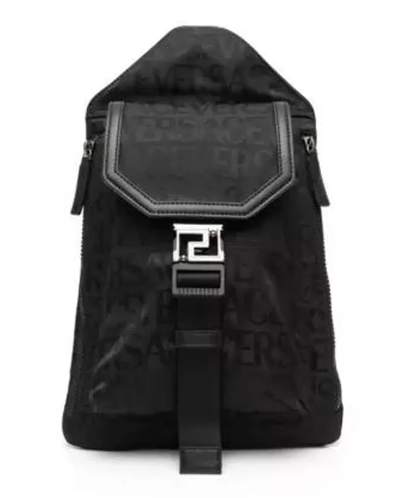 Versace Rucksäcke Black Allover Backpack Schwarz