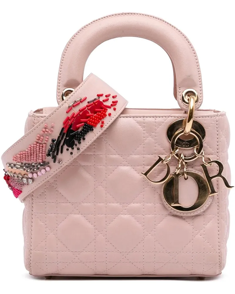 Dior Hobo Bags Mini Lambskin Cannage Lady Dior braun Braun