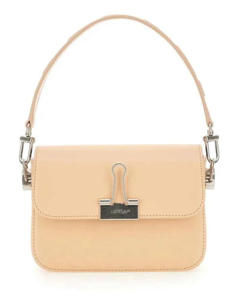 OFF-WHITE Hobo Bags Small Leather Binder Bag beige Beige