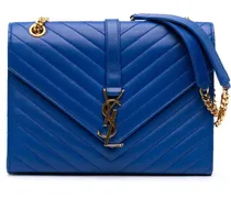 Hobo Bags Medium Matelasse Lambskin Monogram Envelope Should blau