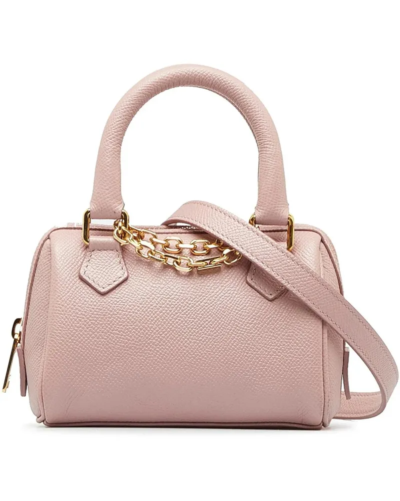 Celine Hobo Bags 2023 Mini Grained Leather Chain Boston rosa Gold