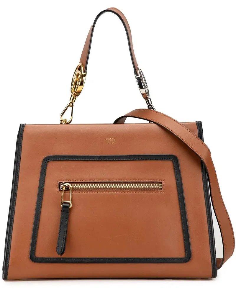 Fendi Hobo Bags 2000-2024 Small Leather Runaway Satchel braun Braun