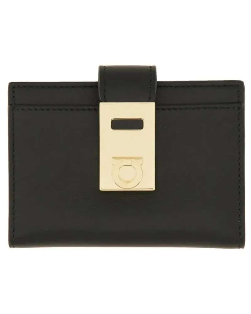 Ferragamo Portemonnaie Hug Card Holder schwarz Schwarz