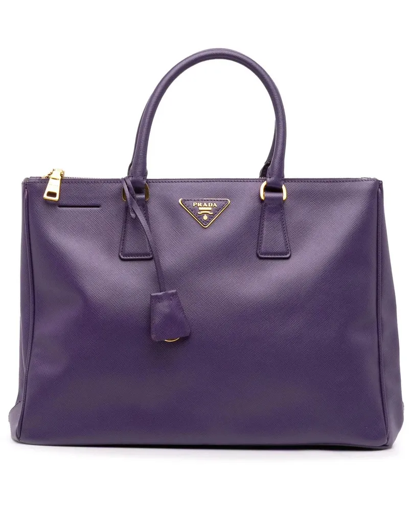 Prada Hobo Bags Large Saffiano Lux Galleria Double Zip Satchel orange Orange