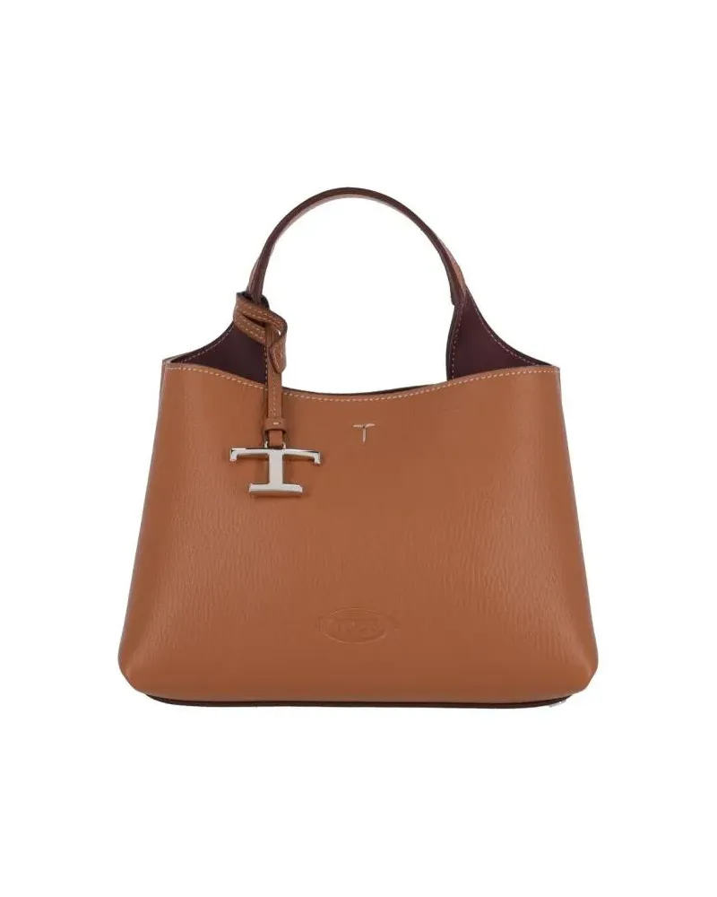 TOD'S Hobo Bags Micro Logo Shoulder Bag With Removable Charm braun Braun
