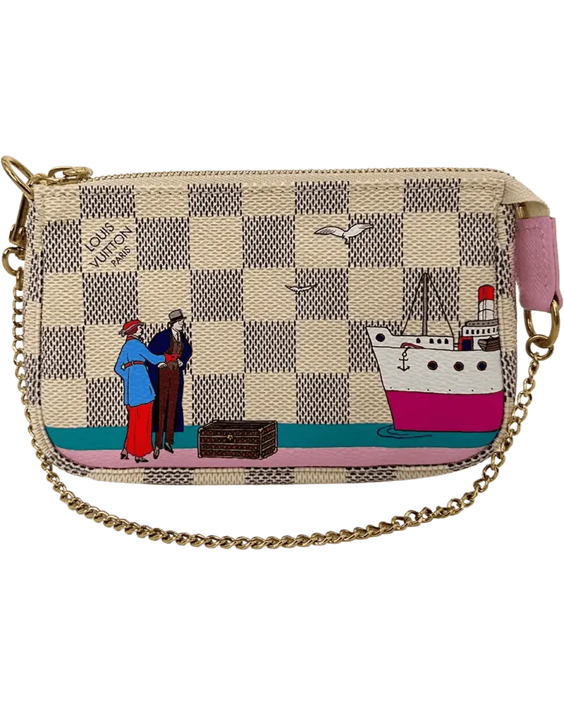 Louis Vuitton Clutches  Pochette Accessories Damier Azur Ill beige Beige