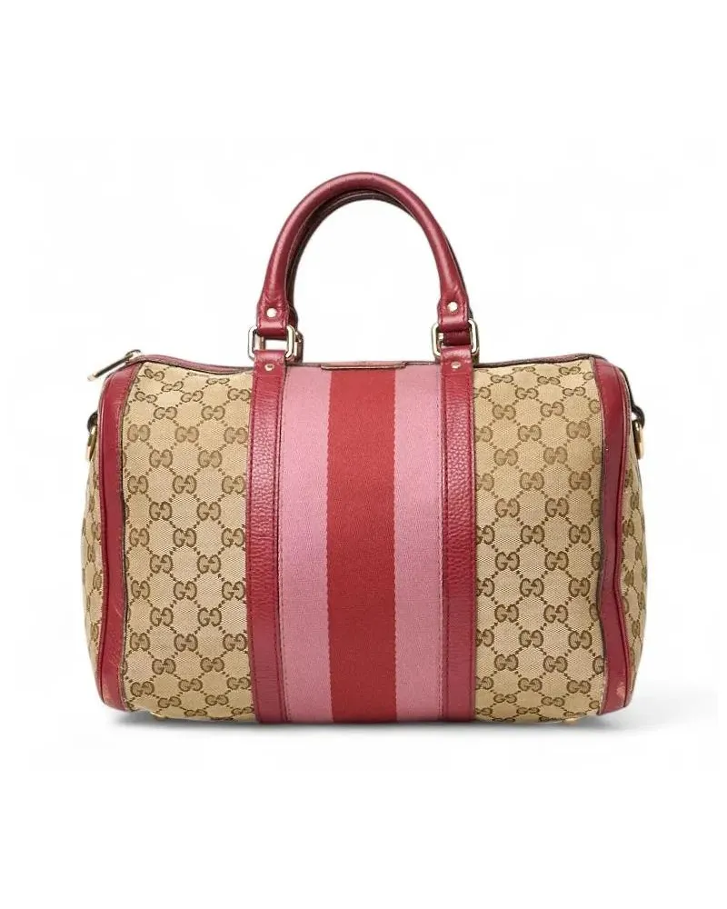 Gucci Hobo Bags Medium Bauletto Bag With Signature Gg Supreme rot Rot
