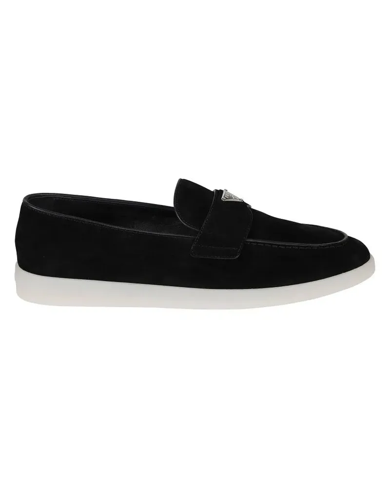 Prada Loafer Suede Slip-On Shoes schwarz Schwarz