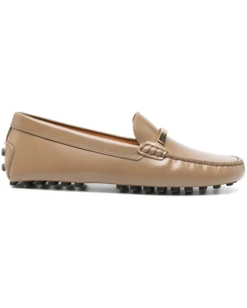TOD'S Almond Toe Loafers With Raised Seam Detailing beige Beige