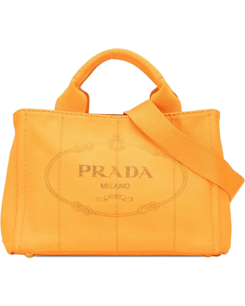 Prada Hobo Bags Small Canvas Canapa Logo Satchel orange Orange