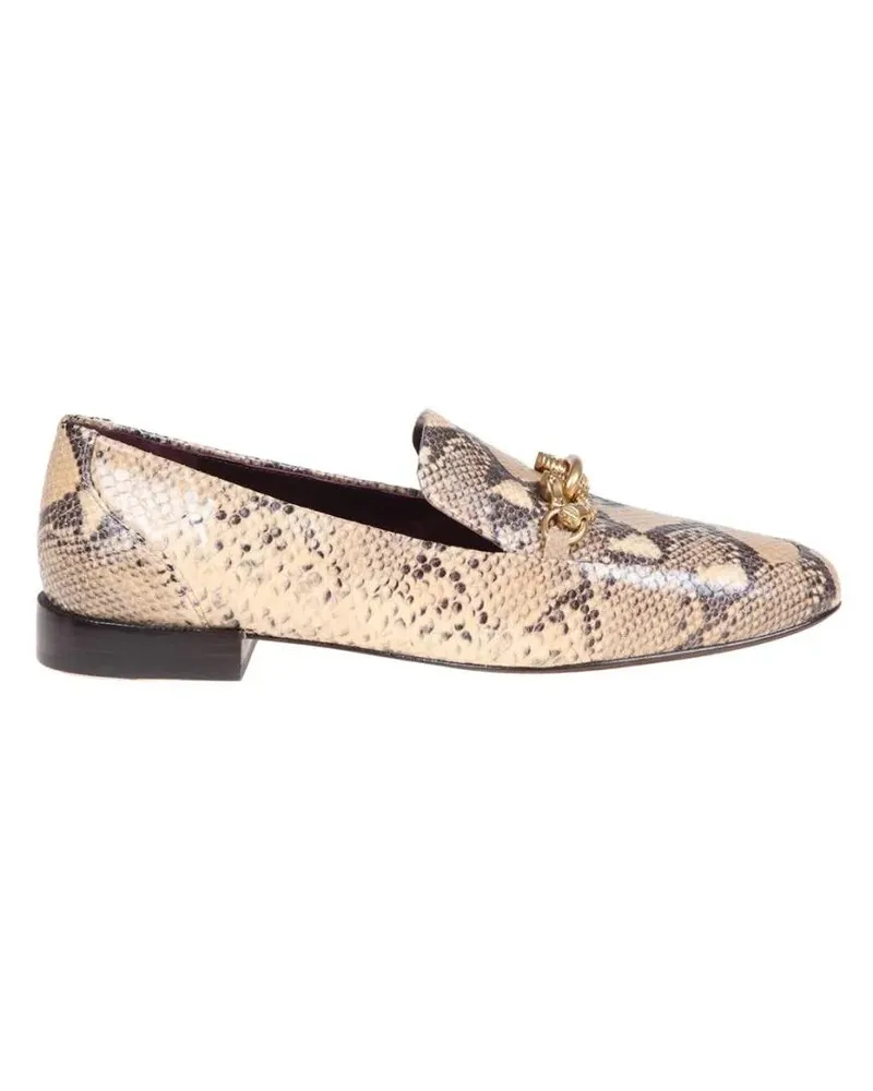 Tory Burch Python Print Leather Loafers bunt Bunt