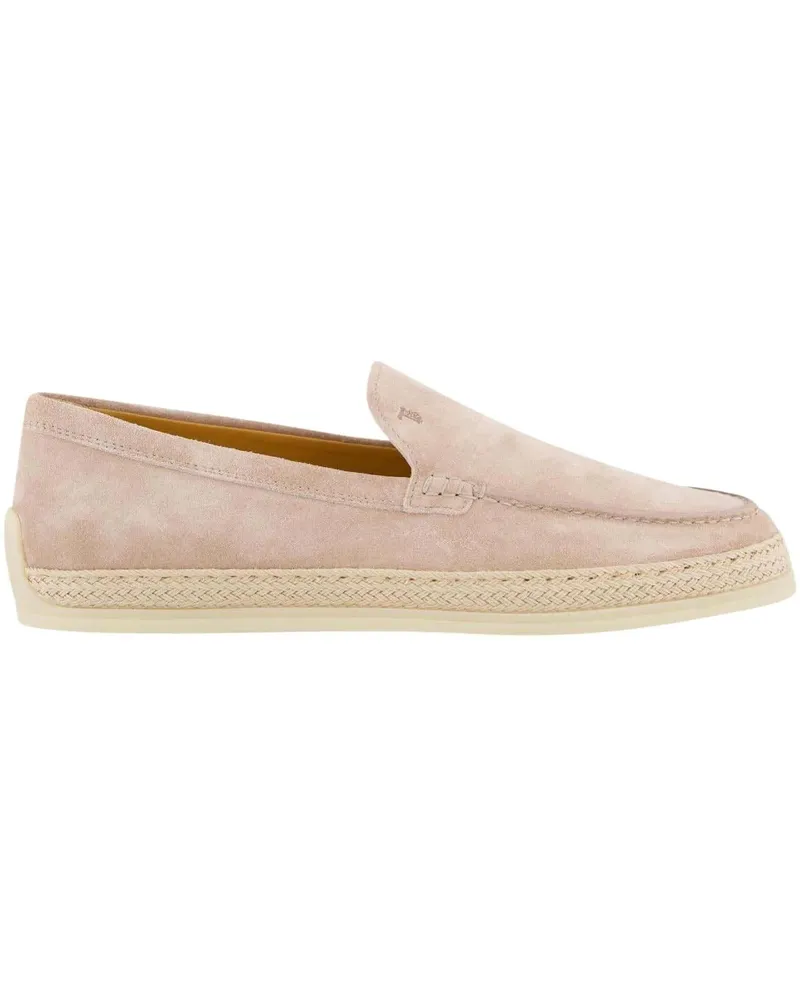 TOD'S Loafer Dames Gomma Rafia Mocassin Roze rosa Gold