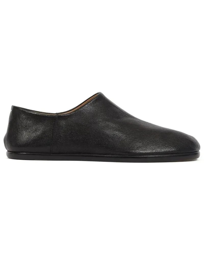 Maison Margiela Loafer Black Leather Tabi Loafer With Unique Cut And Dist schwarz Schwarz