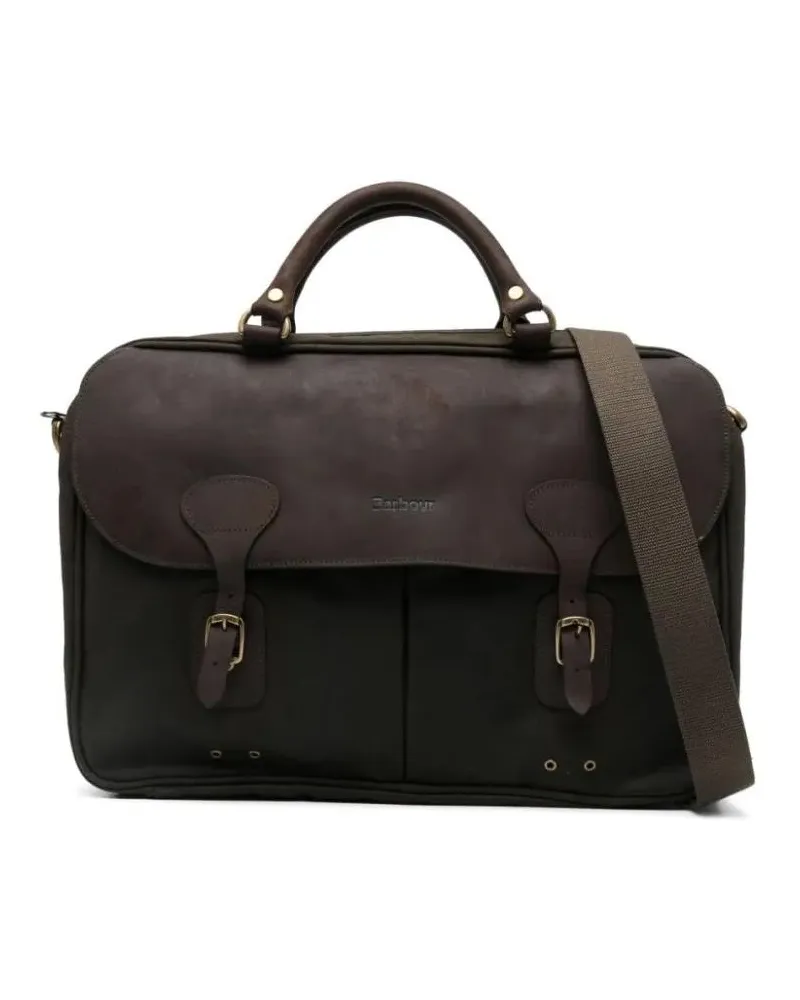 Barbour Laptoptaschen Wax-Coated Leather Briefcase braun Braun