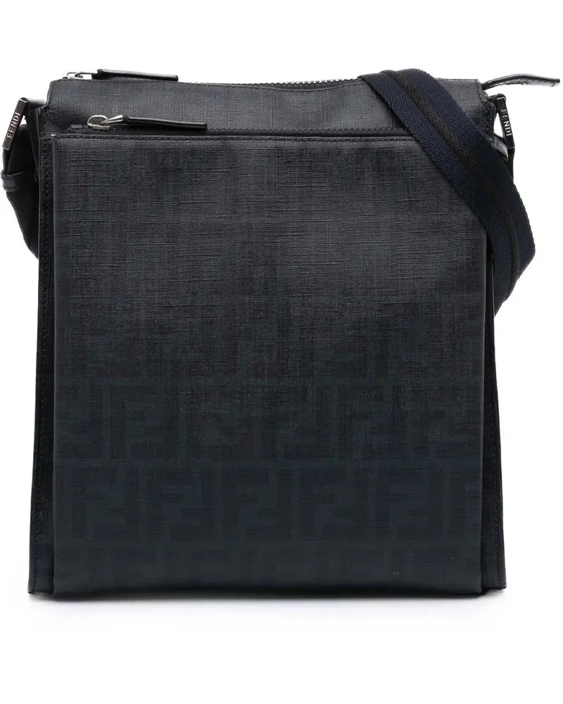 Fendi Hobo Bags Zucca Coated Canvas Crossbody schwarz Schwarz