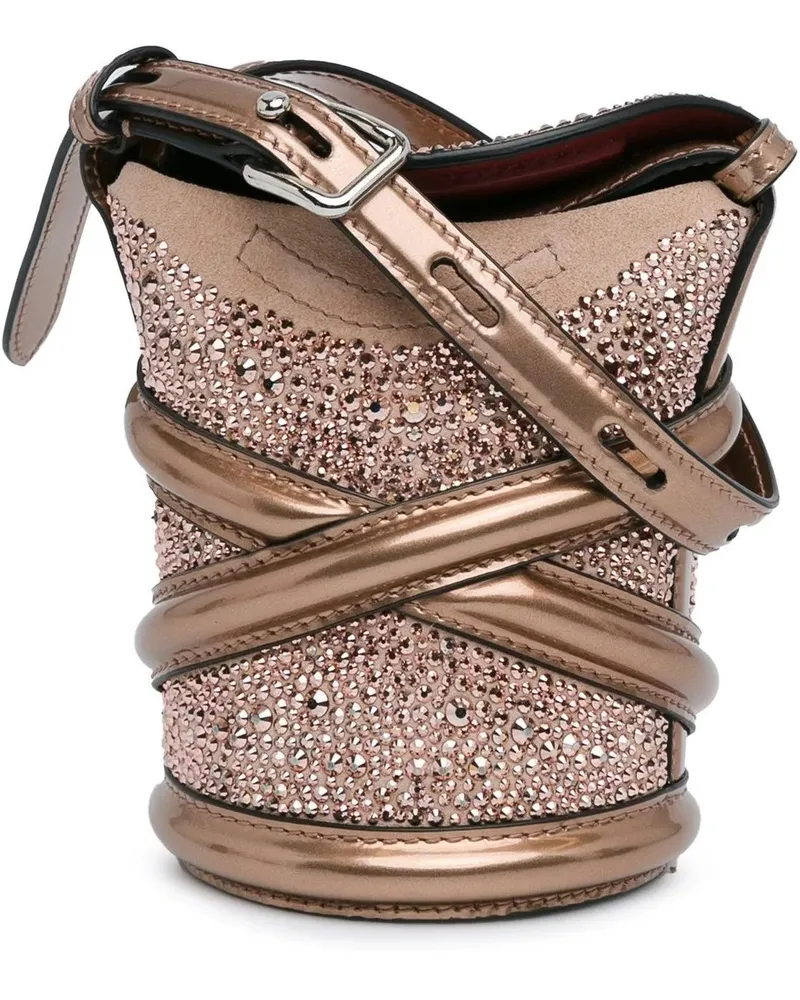 Alexander McQueen Hobo Bags 2021-2024 Calfskin Crystal Embellished The Curve B braun Braun
