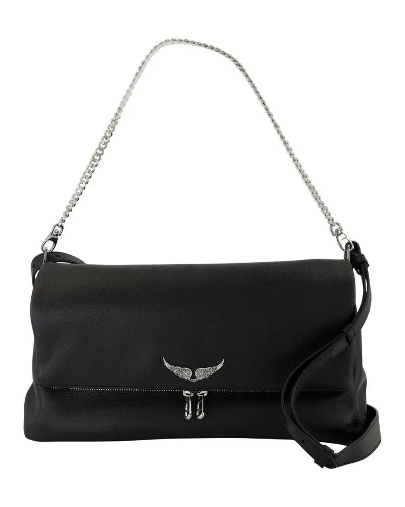 Zadig & Voltaire Hobo Bags Rocky Xl Crossbody - Leather - Black schwarz Schwarz